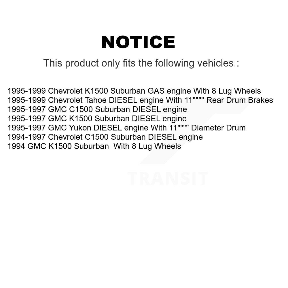 Semi-Metallic Brake Pads Drum Shoes Front Rear Kit For Chevrolet Tahoe GMC K1500