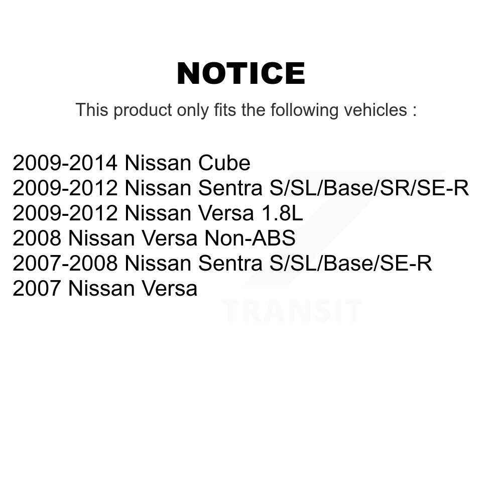 Semi-Metallic Brake Pads & Drum Shoe Front Rear Kit For Nissan Versa Sentra Cube
