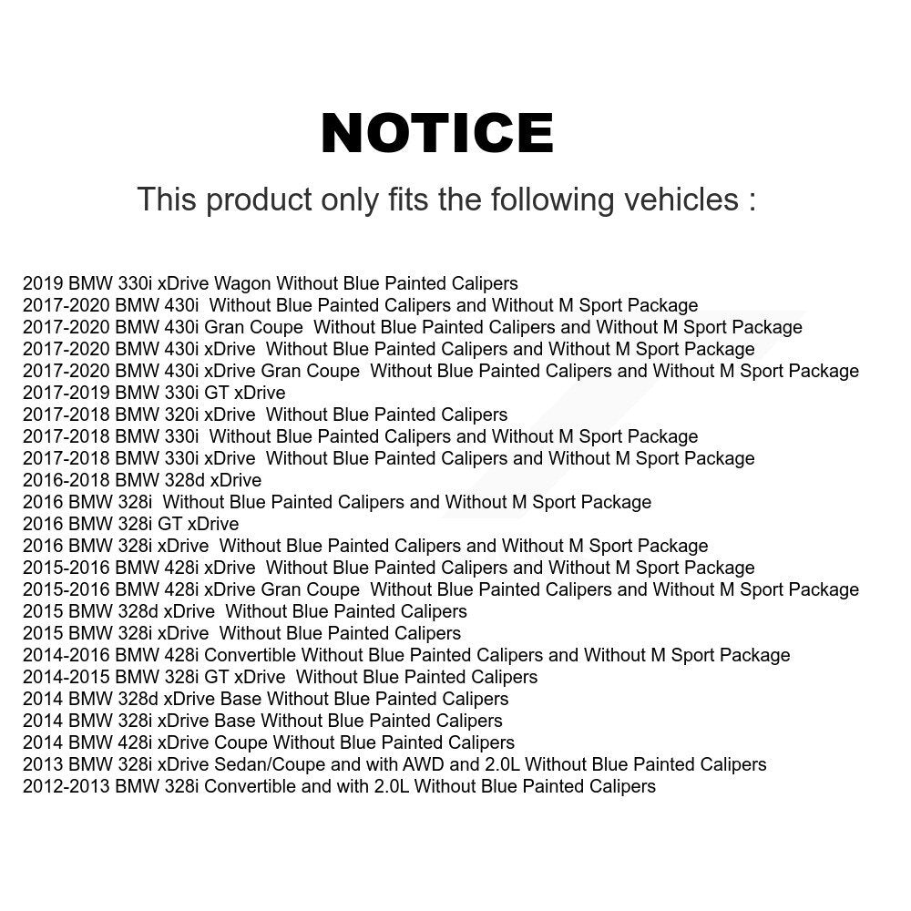 Semi-Metallic Brake Pads & Parking Shoes Front Rear Kit For BMW 320i xDrive 328d