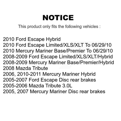 Semi-Metallic Brake Pads And Parking Shoes Front Rear Kit For Ford Escape Mazda