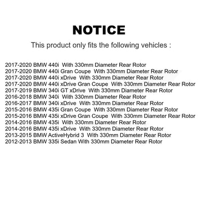 Semi-Metallic Brake Pads Parking Shoe Front Rear Kit For BMW 340i xDrive 435i GT