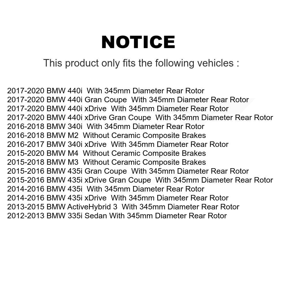 Semi-Metallic Brake Pads Parking Shoe Front Rear Kit For BMW 340i xDrive 435i M4