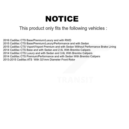 Semi-Metallic Brake Pads And Parking Shoes Front Rear Kit For Cadillac ATS CTS