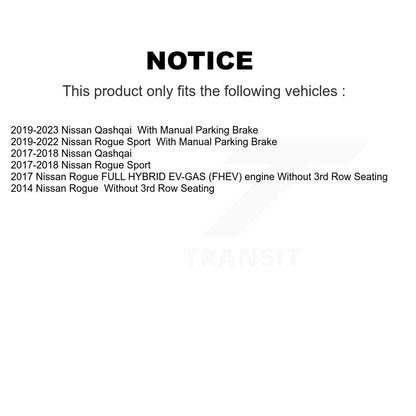 Semi-Metallic Brake Pads And Parking Shoes Front Rear Kit For Nissan Rogue Sport