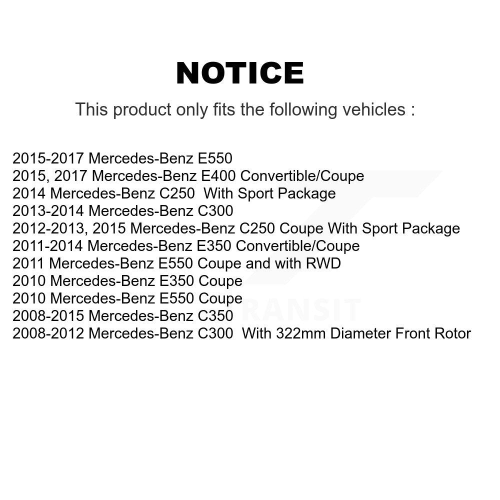 Semi-Metallic Brake Pads Parking Shoe Front Rear Kit For Mercedes-Benz C300 E350