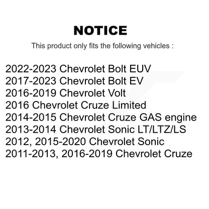 Coated Brake Rotor Front Pair For Chevrolet Cruze Sonic Bolt EV EUV Volt Limited