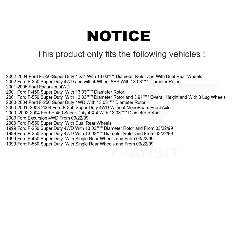 Coat Disc Brake Rotor Front Pair For Ford F-350 Super Duty F-250 Excursion F-550