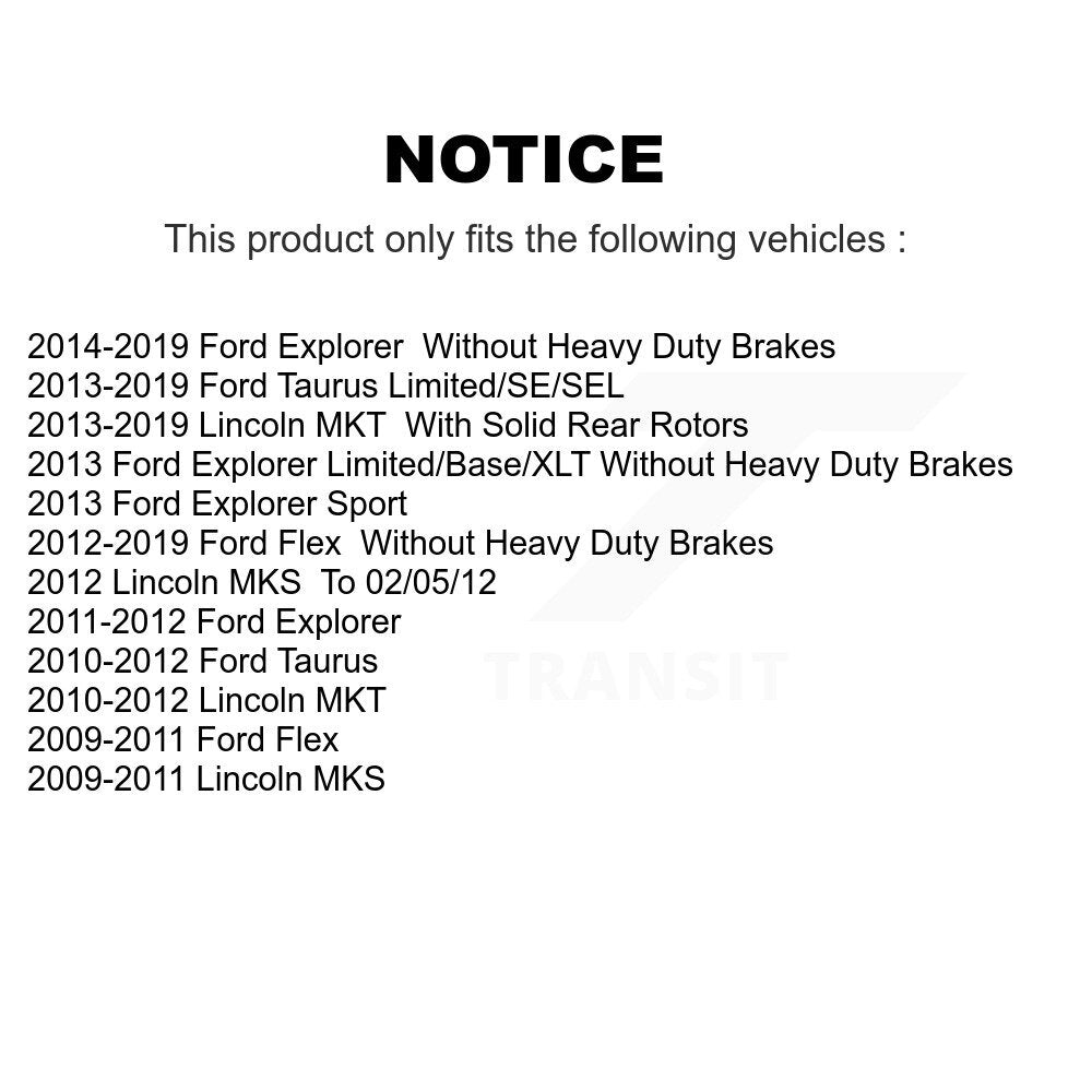 Coated Disc Brake Rotor Front Pair For Ford Explorer Flex Taurus Lincoln MKT MKS