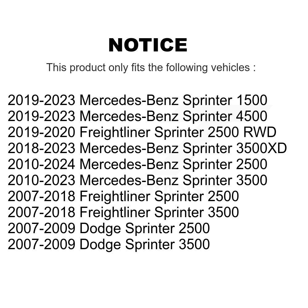 Coat Brake Rotor Front Pair For Mercedes-Benz Sprinter 2500 3500 Dodge 4500 1500