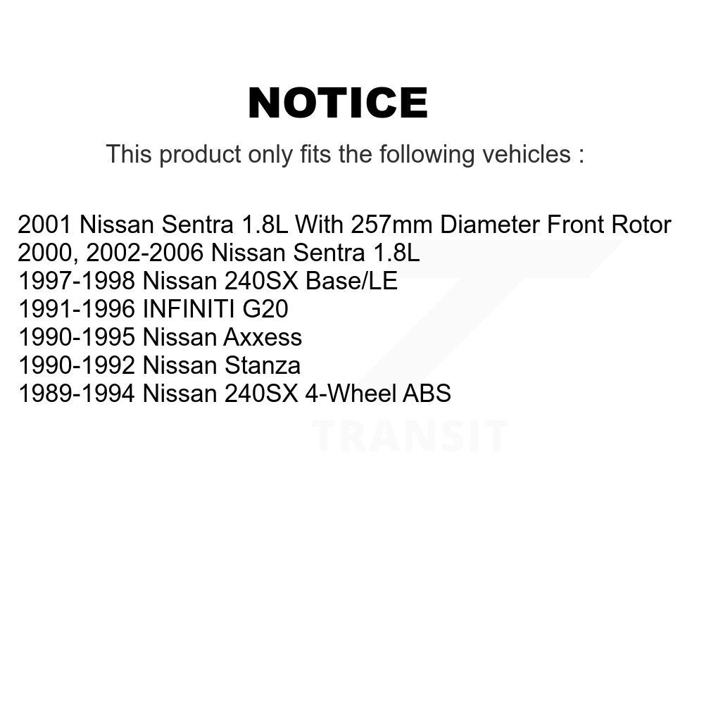 Coated Brake Rotor Front Pair For Nissan Sentra 240SX Axxess Stanza INFINITI G20