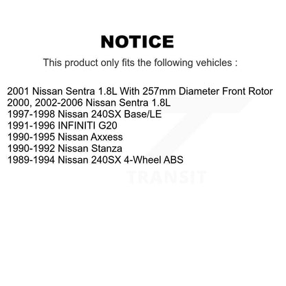 Coated Brake Rotor Front Pair For Nissan Sentra 240SX Axxess Stanza INFINITI G20