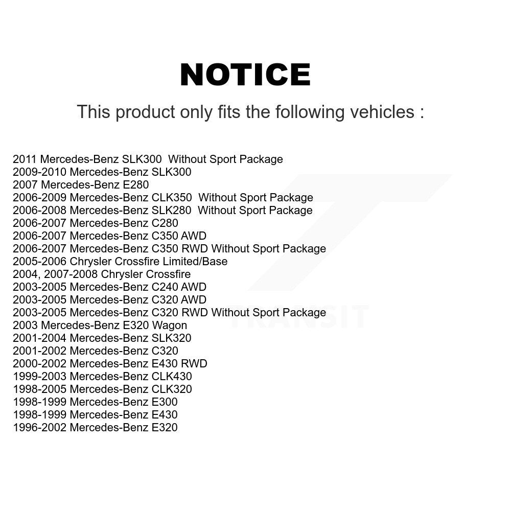 Coated Brake Rotors Front Pair For Mercedes-Benz Chrysler Crossfire E320 CLK320