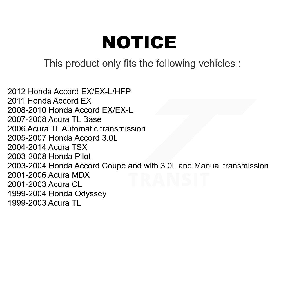 Coated Brake Rotor Front Pair For Honda Accord Acura TSX Pilot TL Odyssey MDX CL