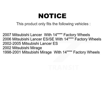 Coated Disc Brake Rotors Front Pair For Mitsubishi Lancer Mirage