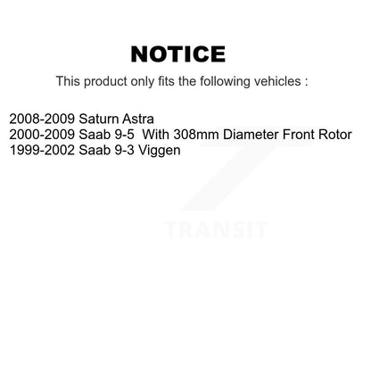Coated Disc Brake Rotors Front Pair For Saturn Astra Saab 9-5 9-3
