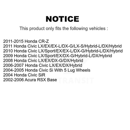 Coated Disc Brake Rotors Front Pair For Honda Civic Acura RSX CR-Z