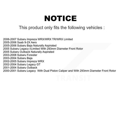 Coat Brake Rotor Front Pair For Subaru Impreza Forester Outback Legacy Baja Saab