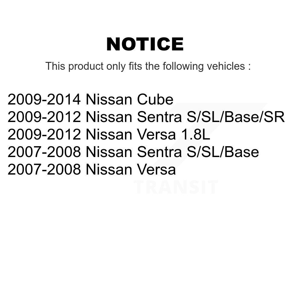 Coated Disc Brake Rotors Front Pair For Nissan Versa Sentra Cube