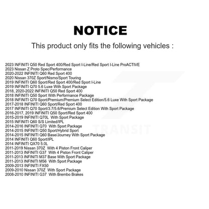 Coat Brake Rotor Front Pair For INFINITI Q50 G37 Nissan 370Z Q60 M37 FX50 Z QX70