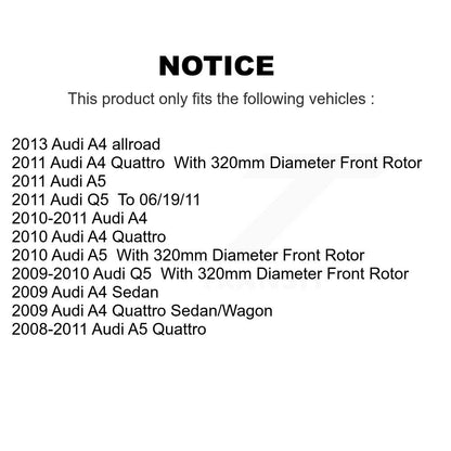 Coated Disc Brake Rotors Front Pair For Audi A4 Quattro Q5 A5 allroad