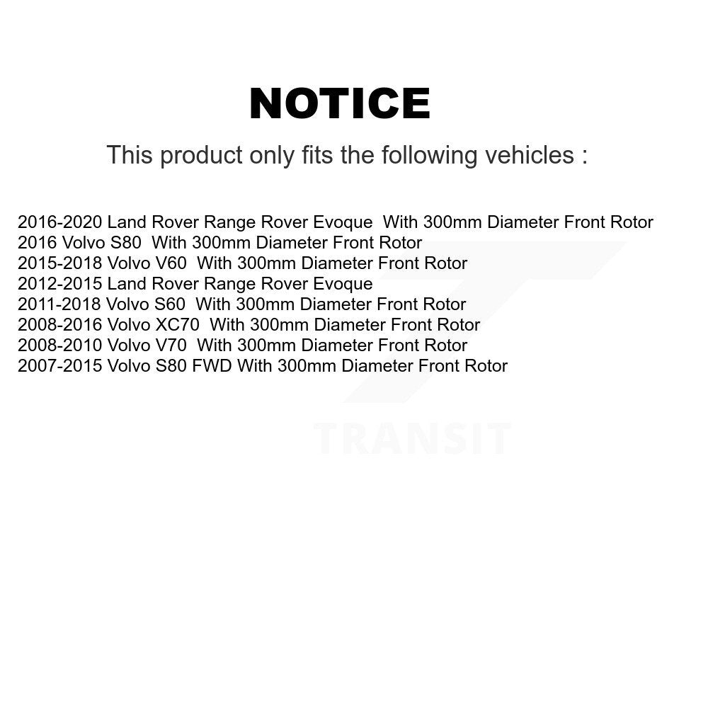 Coated Brake Rotor Front Pair For Volvo Land Rover Range Evoque XC70 S60 V60 S80