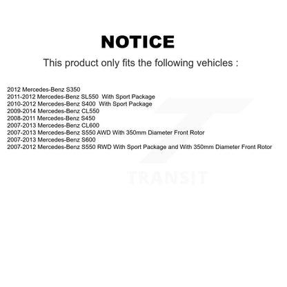 Coated Brake Rotors Front Pair For Mercedes-Benz S550 S450 SL550 CL550 S350 S400