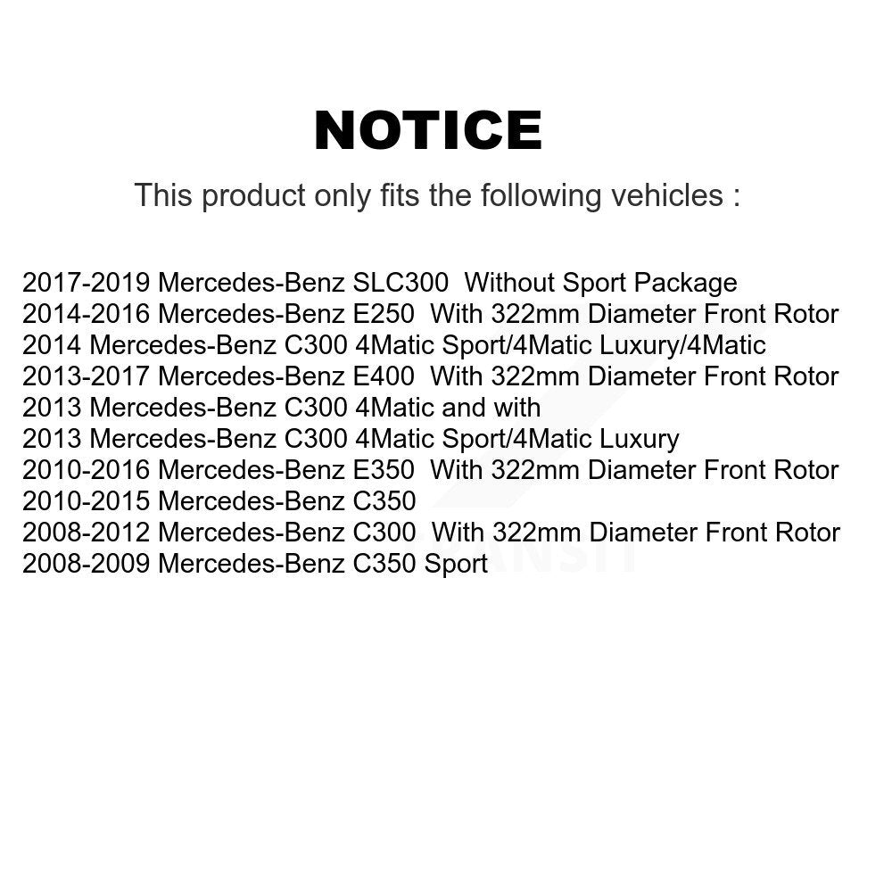 Coat Disc Brake Rotor Front Pair For Mercedes-Benz C300 E350 C350 E400 E250 E300
