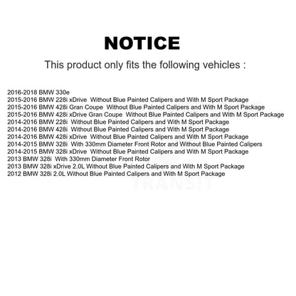 Coated Disc Brake Rotor Front Pair For BMW 328i xDrive 428i 228i Gran Coupe 330e