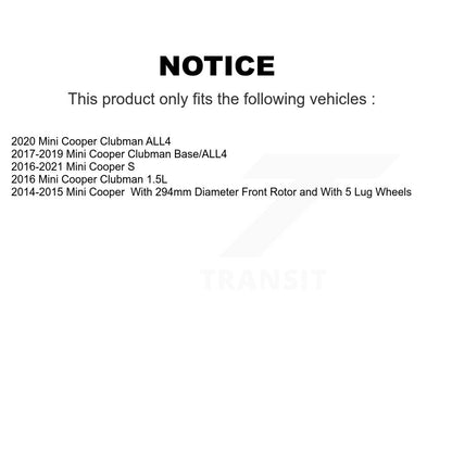 Coated Disc Brake Rotors Front Pair For Mini Cooper Clubman