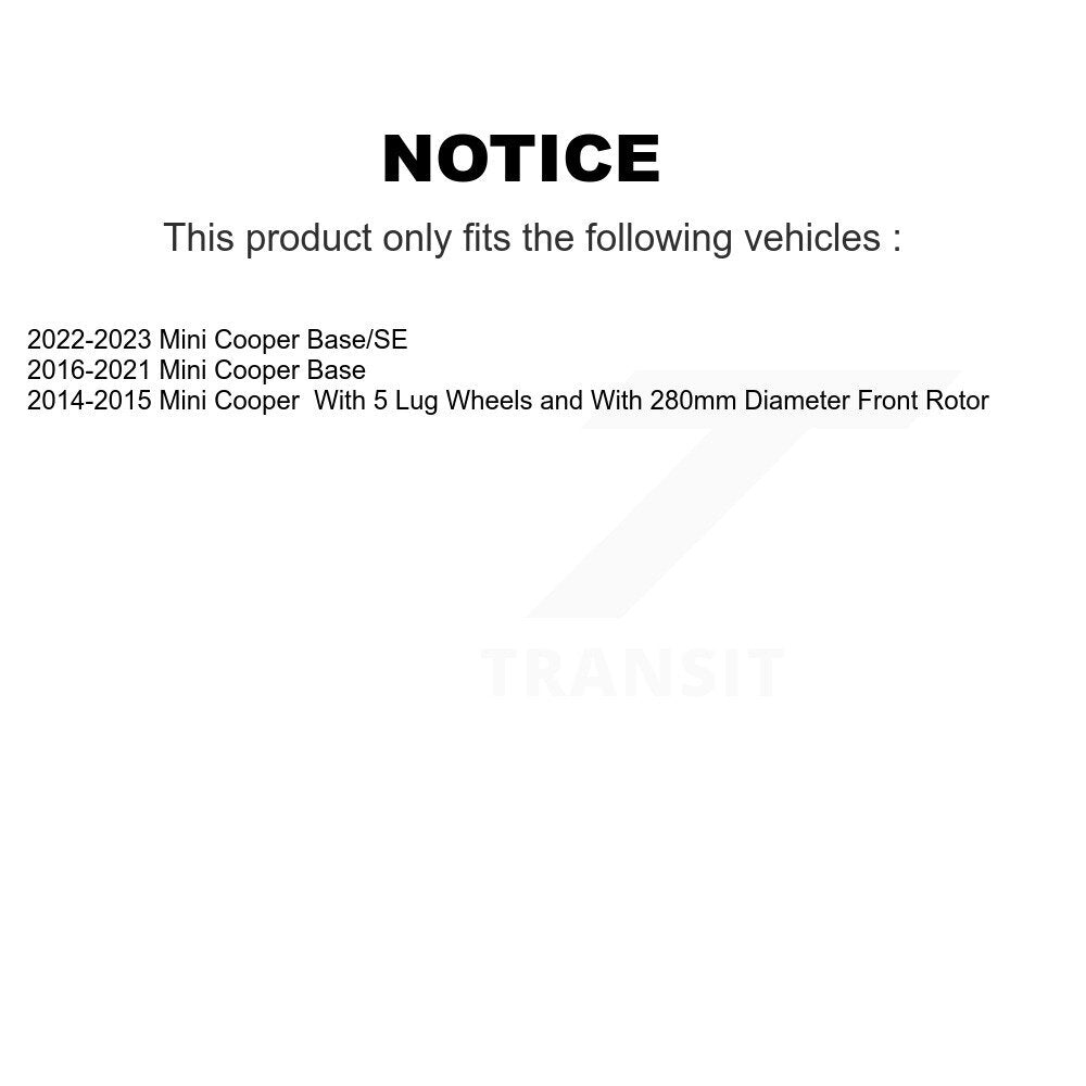 Coated Disc Brake Rotors Front Pair For Mini Cooper