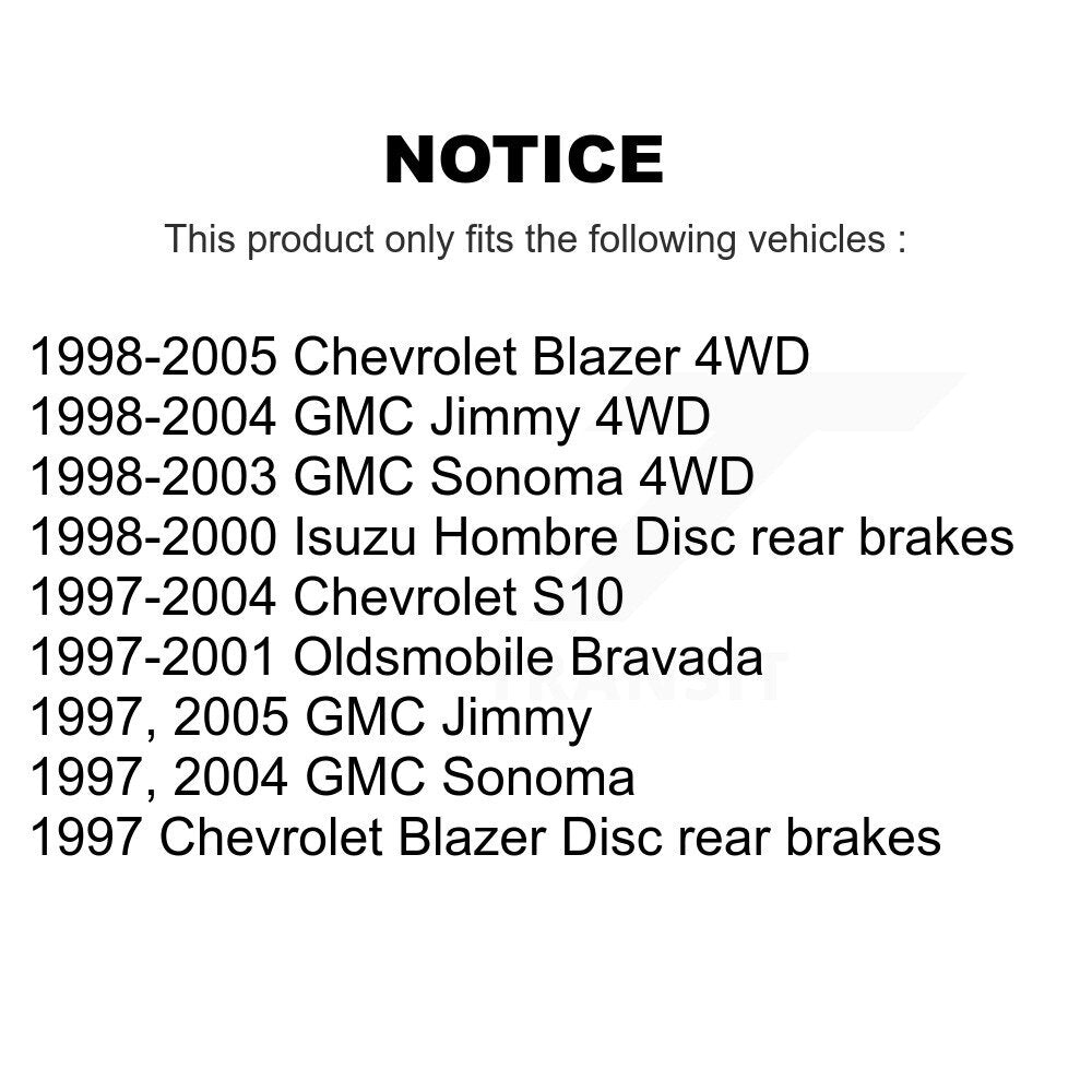 Coat Disc Brake Rotors Rear Pair For Chevrolet GMC Blazer S10 Jimmy Sonoma Isuzu