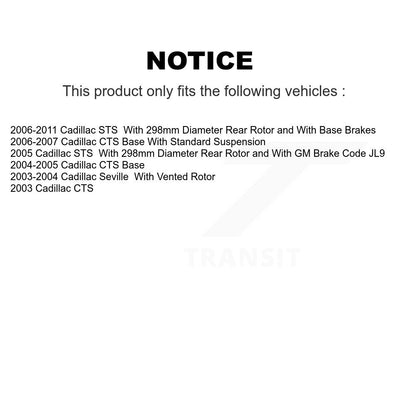 Coated Disc Brake Rotors Rear Pair For Cadillac CTS STS Seville