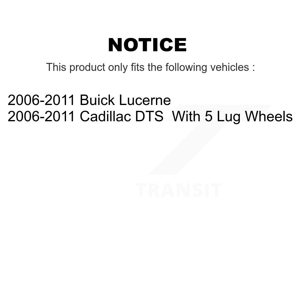 Coated Disc Brake Rotors Rear Pair For 2006-2011 Buick Lucerne Cadillac DTS