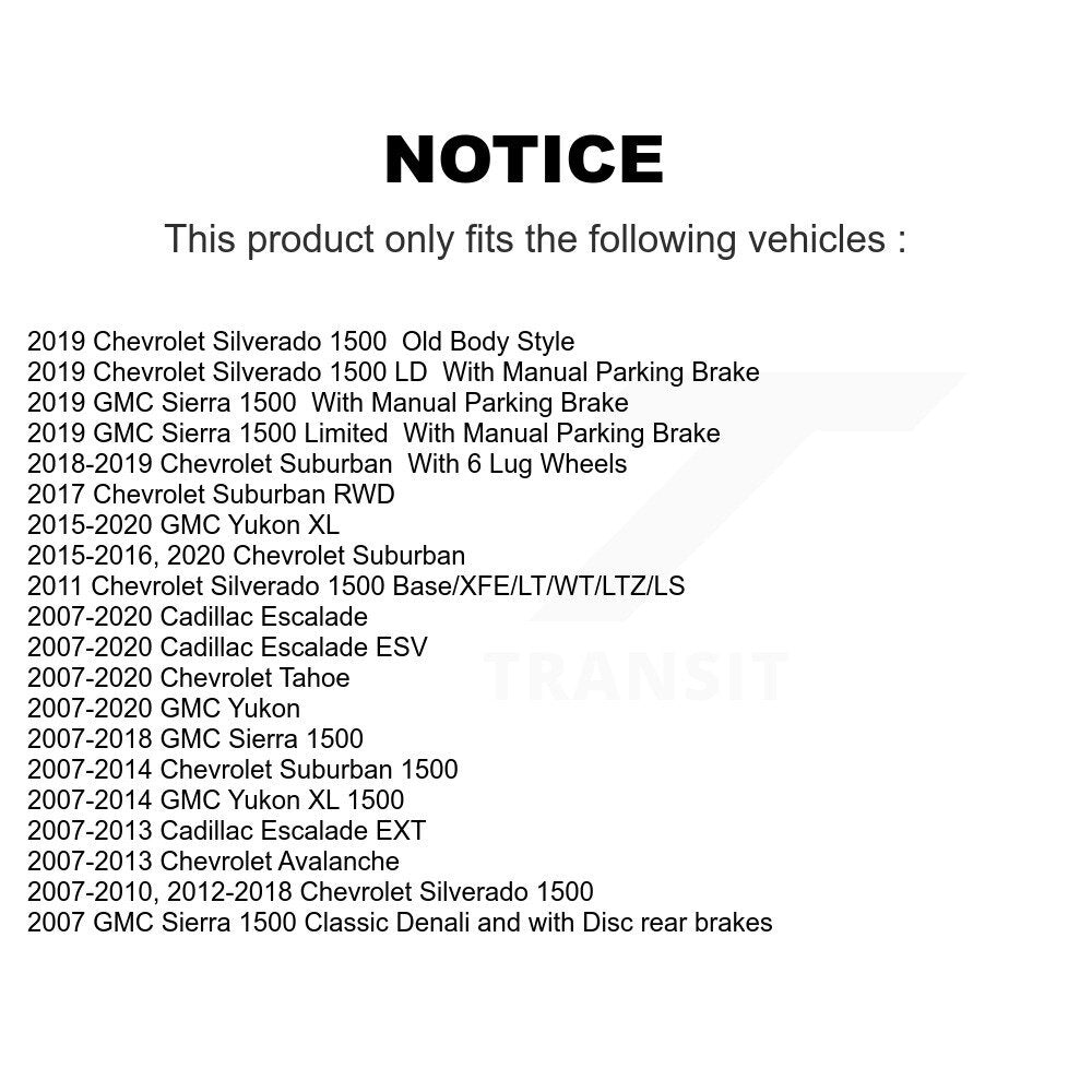 Coated Brake Rotor Rear Pair For Chevrolet GMC Sierra 1500 Silverado Tahoe Yukon