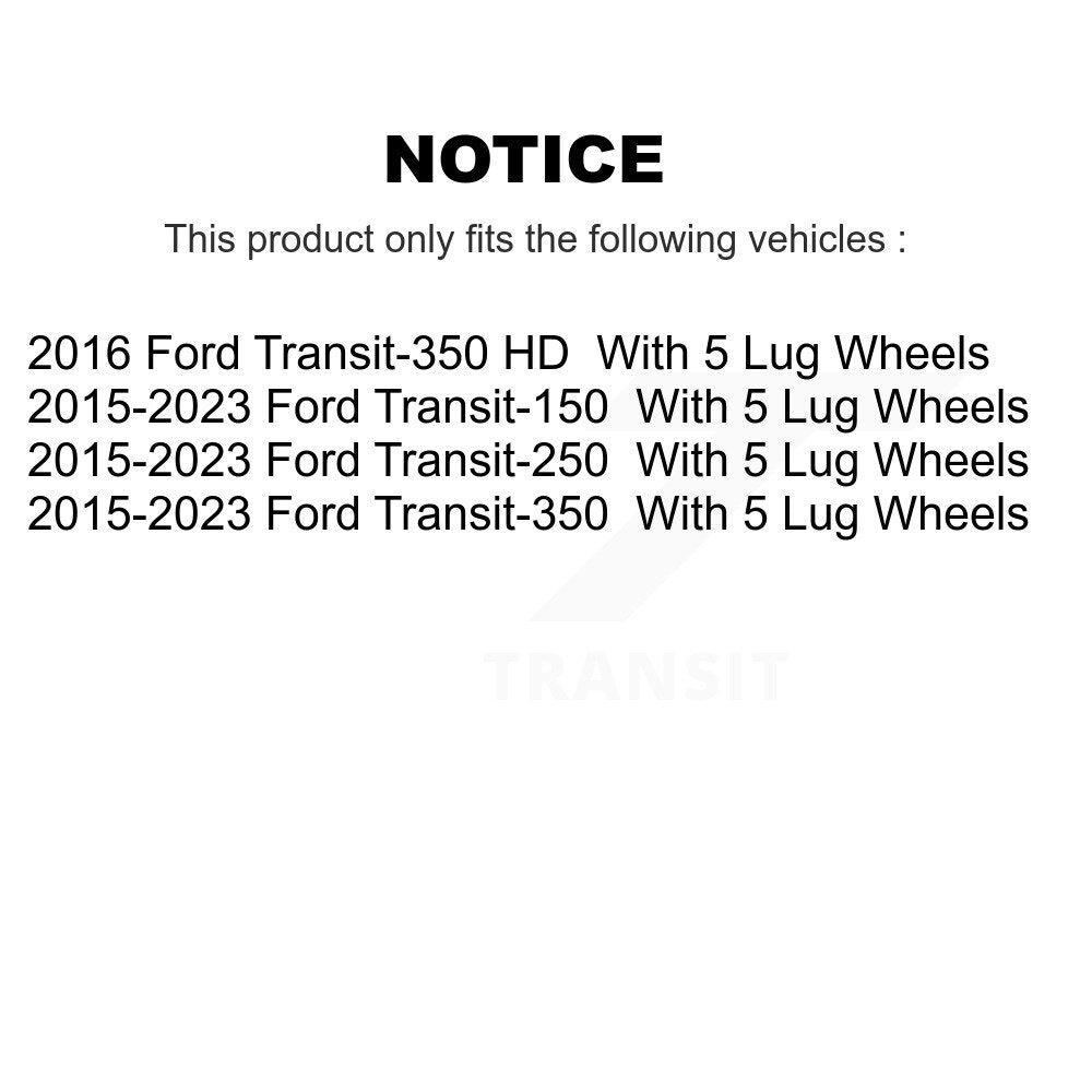 Coat Disc Brake Rotors Rear Pair For Ford Transit-250 Transit-150 Transit-350 HD