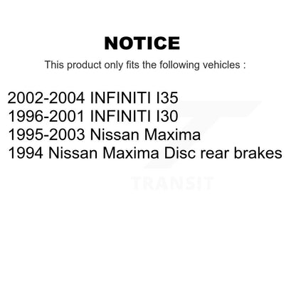 Coated Disc Brake Rotors Rear Pair For Nissan Maxima INFINITI I30 I35