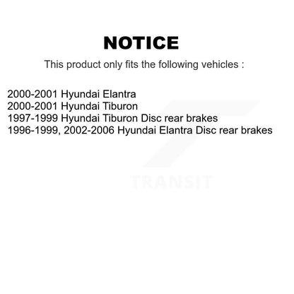 Coated Disc Brake Rotors Rear Pair For Hyundai Elantra Tiburon
