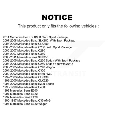 Coated Brake Rotor Rear Pair For Mercedes-Benz C230 CLK320 SLK350 E320 C280 C240