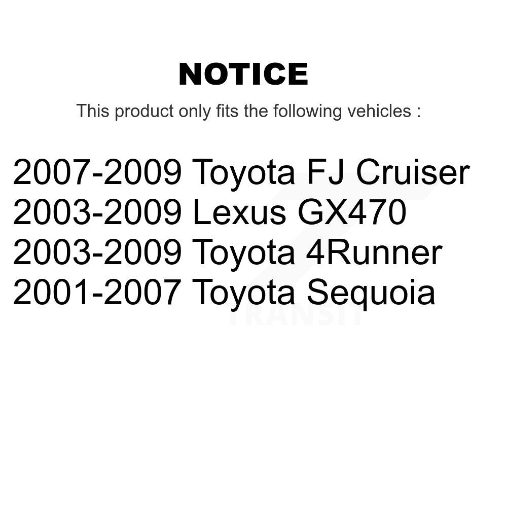 Coated Brake Rotors Rear Pair For Toyota 4Runner FJ Cruiser Sequoia Lexus GX470