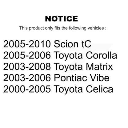Coated Brake Rotor Rear Pair For Toyota Matrix Corolla Pontiac Vibe Celica Scion