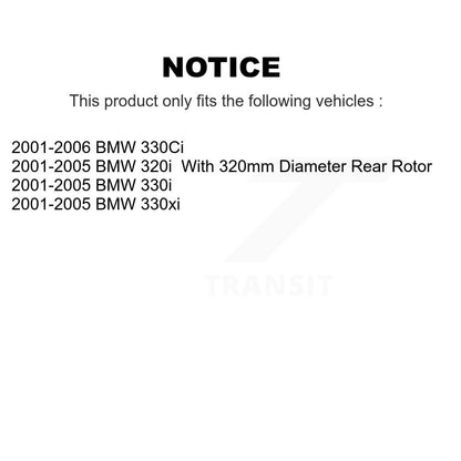 Coated Disc Brake Rotors Rear Pair For BMW 330Ci 320i 330i 330xi
