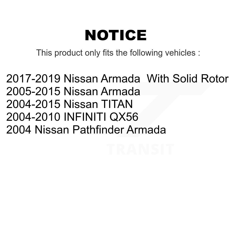 Coat Disc Brake Rotor Rear Pair For Nissan TITAN Armada INFINITI QX56 Pathfinder