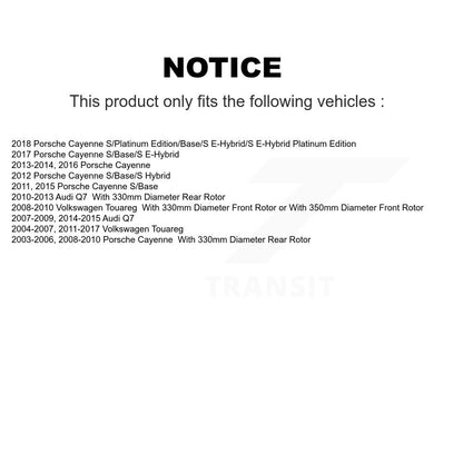 Coated Disc Brake Rotor Rear Pair For Porsche Cayenne Volkswagen Touareg Audi Q7