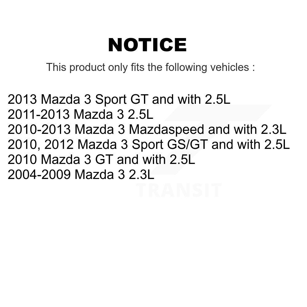 Coated Disc Brake Rotors Rear Pair For Mazda 3 Sport