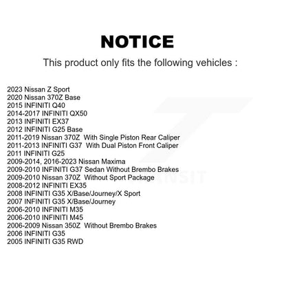 Coat Brake Rotor Rear Pair For INFINITI Nissan Maxima G37 QX50 EX35 370Z G35 M35
