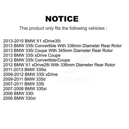 Coated Brake Rotors Rear Pair For BMW X1 335i xDrive 335xi 330i 330xi 335is 335d