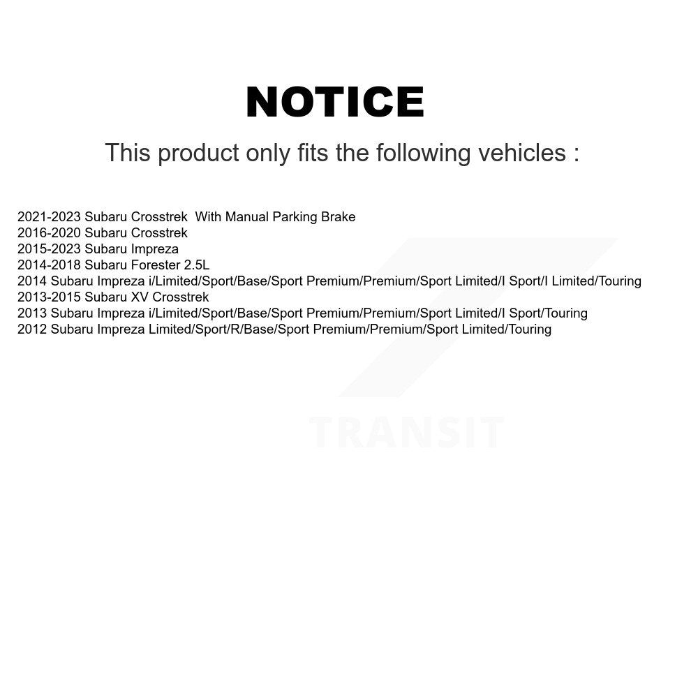 Coated Disc Brake Rotors Rear Pair For Subaru Crosstrek Impreza Forester XV