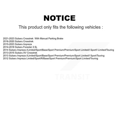 Coated Disc Brake Rotors Rear Pair For Subaru Crosstrek Impreza Forester XV