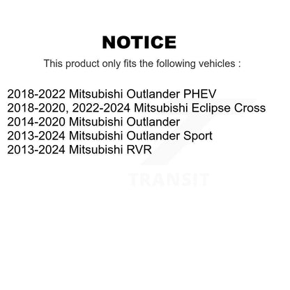 Coat Brake Rotor Rear Pair For Mitsubishi RVR Outlander Eclipse Cross PHEV Sport