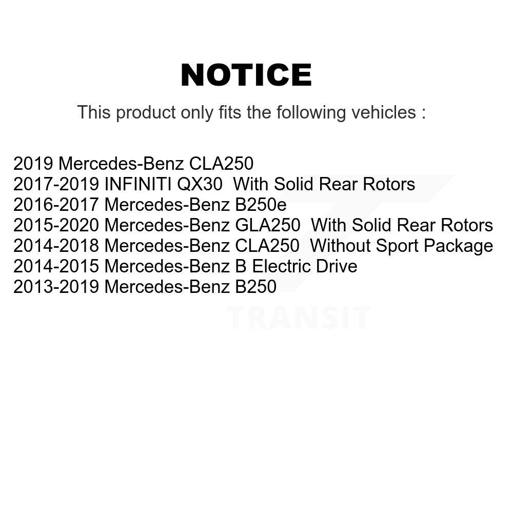 Coat Brake Rotors Rear Pair For Mercedes-Benz GLA250 CLA250 B250 INFINITI QX30 B